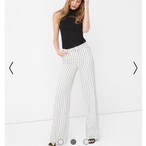 K12 WHBM Womens Striped Drama Wide Leg Trouser NWT Sz 6R